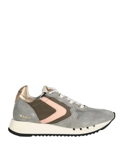 Valsport Woman Sneakers Grey Size 5 Nylon, Leather