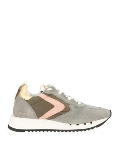 Valsport Woman Sneakers Grey Size 5.5 Leather In Animal Print