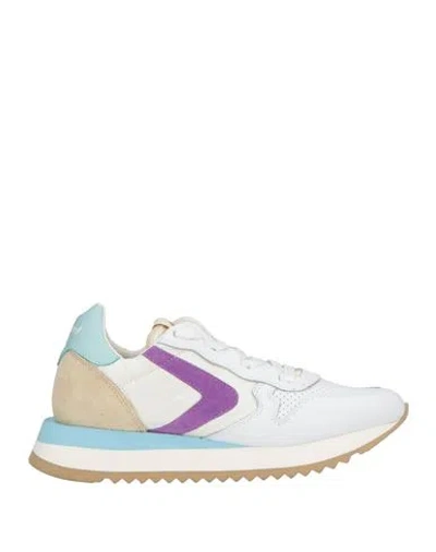 Valsport Woman Sneakers Off White Size 6.5 Leather, Textile Fibers In Multi