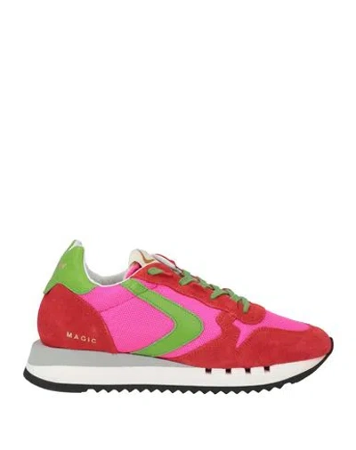 Valsport Woman Sneakers Red Size 8 Leather, Textile Fibers
