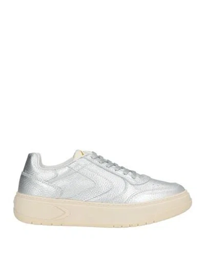 Valsport Woman Sneakers Silver Size 6.5 Leather In White