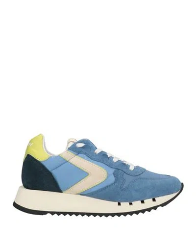 Valsport Woman Sneakers Slate Blue Size 5.5 Leather, Textile Fibers