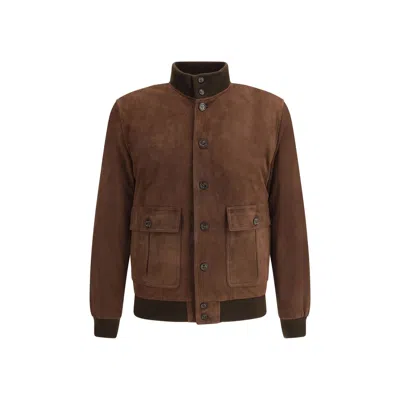 Valstar Brown Calf Leather Bos Taurus Men's Bomber