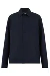 Valstar Button Wool Jacket With Shirt Collar In Blue