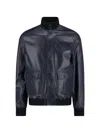 Valstar Buttoned Leather Jacket In Blue