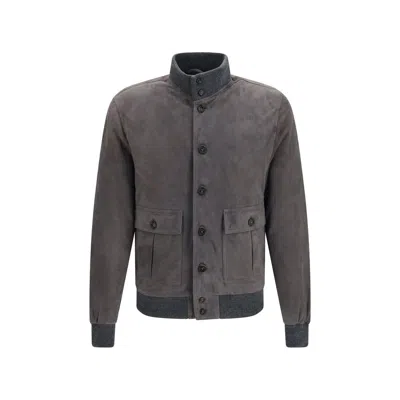Valstar Calf Leather Bos Taurus Men's Bomber In Brown