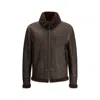 Valstar Coburn Aviator Jacket In Waxed Suede Shearling In Brown