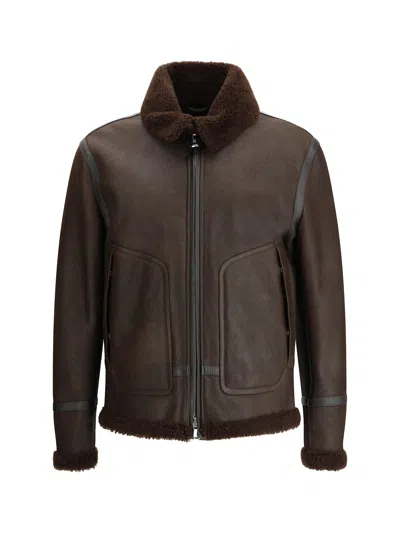 VALSTAR COBURN AVIATOR JACKET IN WAXED SUEDE SHEARLING