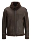 Valstar Coburn Aviator Jacket In Waxed Suede Shearling In Brown