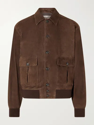 Valstar Colin Suede Bomber Jacket In Multi