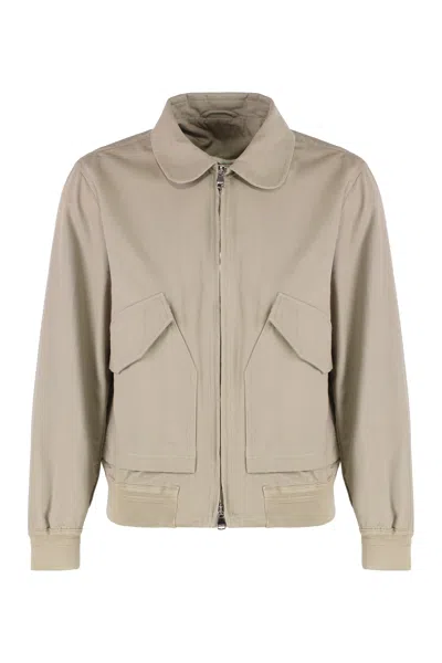 Valstar Cotton Bomber Jacket With Ribbed Knit Cuffs In Turtledove