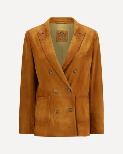 Valstar Double-breasted Blazer In Brown
