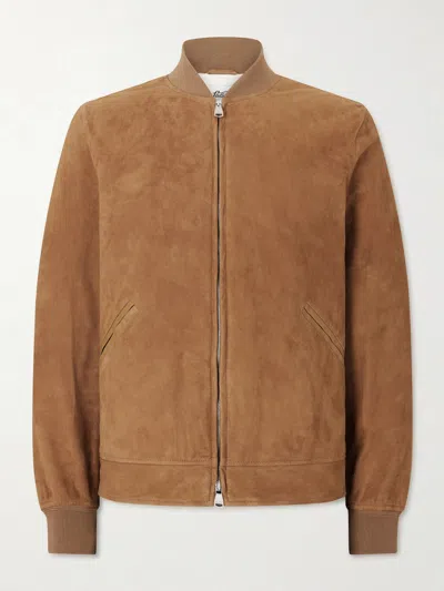 Valstar Evans Suede Bomber Jacket In Brown