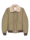 Valstar Faux-fur Collar Bomber Jacket In Brown