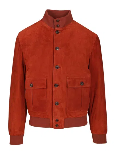 Valstar Goose Down Ino Suede Bruciato Jackets Brown In Red