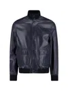 Valstar Buttoned Leather Jacket In Blue
