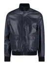 Valstar Buttoned Leather Jacket In Blue