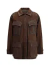 Valstar Sahariana Flap-pocket Suede Jacket In Brown