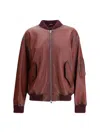 Valstar Pocket-detail Ribbed-cuff Bomber Jacket In Burgundy