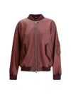 Valstar Pocket-detail Ribbed-cuff Bomber Jacket In Burgundy