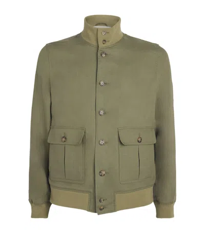 Valstar Linen Ino Bomber Jacket In Green