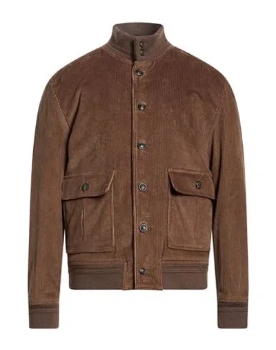 Valstar Man Jacket Brown Size 42 Cotton, Elastane