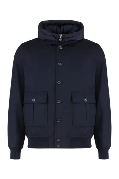 Valstar Premium Knit Bomber Jacket With Removable Waistcoat In Blue