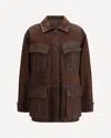 Valstar Sahariana Flap-pocket Suede Jacket In Brown