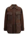 Valstar Sahariana Flap-pocket Suede Jacket In Brown