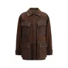 Valstar Sahariana Flap-pocket Suede Jacket In Brown