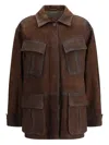 Valstar Sahariana Flap-pocket Suede Jacket In Brown