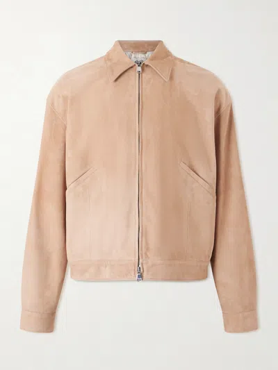 Valstar Stan Suede Bomber Jacket In Neutral
