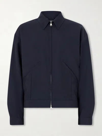 Valstar Brushed Virgin Wool-twill Bomber Jacket In Blue