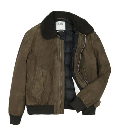 Valstar Suede Down-padded Aviator Jacket In Brown