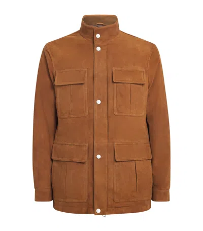 Valstar Suede Field Jacket In Brown