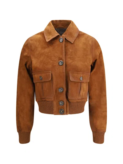 Valstar Suede Leather Jacket In Brown