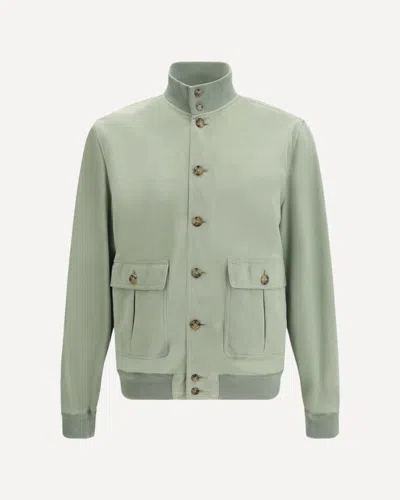 Valstar Suede Leather Jacket In Green