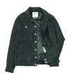 Valstar Suede Roundy Padded Trucker Jacket In Green
