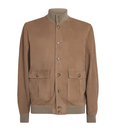 Valstar Suede Ino Bomber Jacket In Brown