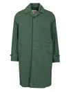 Valstar Torino Rain Coat Garment Dyed Cotton And Nylon Green In Green