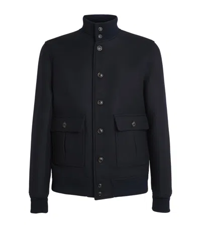 Valstar Virgin Wool Ino Bomber Jacket In Blue