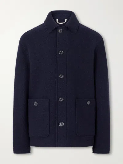 Valstar Virgin Wool-bouclé Jacket In Blue