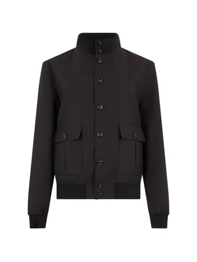 Valstar Ino Button-front Bomber Jacket In Black