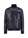 Valstar Buttoned Leather Jacket In Blue