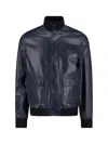 Valstar Buttoned Leather Jacket In Blue