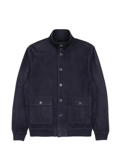 Valstar Virgin Wool Bomber Jacket In Blue