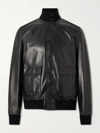 Valstar Flap-pocket Leather Jacket In Black