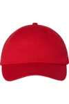 Valucap Adult Bio-washed Classic Dads Cap In Red