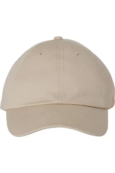 Valucap Adult Bio-washed Classic Dads Cap In Beige
