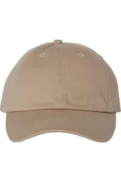 Valucap Adult Bio-washed Classic Dads Cap In Beige
